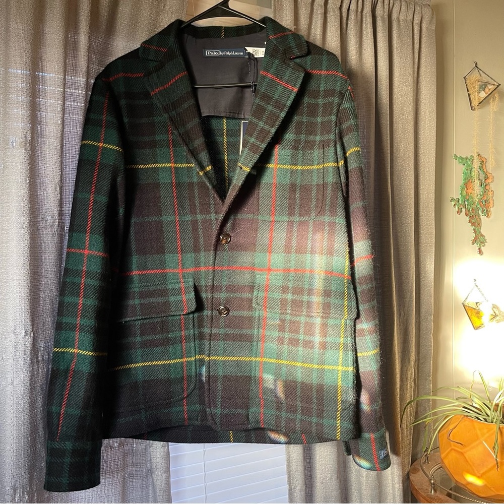 NWT Polo Ralph Lauren Plaid Tweed Wool Sports Coat